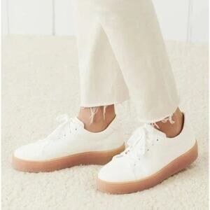 Jenni Kayne White Canvas Skater Sneakers Size 9